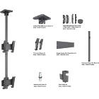 Multibrackets 0239 M Ceiling Mount Pro MBC2U VESA 200|Twin Monitor Ceiling Mount product image
