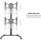 Multibrackets 2215 M Display Stand 180 Dual Vertical Black|Dual Monitor Trolley product image