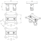 Unicol AP8 Twin Column Ceiling Plate with 150 Centres, Max Load 200kg product image