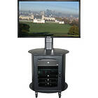 Unicol ASD9 Round AV Media Rack Cabinet with mast and PZX1 Mount ({calcScreenSizeRangeINCH} / Max {calcMaxWeightKG}; AVR9 locking cabinet with M1X1 monitor mount)