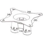 Unicol CP9 Twin Column 360deg. Swivel Ceiling Plate with 110mm Centres, Max Load 200kg product image