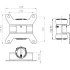 Unicol PS3U1 Single Column Adaptor for Pozimount/Xactmatch Wall Mounts product image