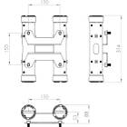 Unicol PS6A1 Twin Column Floor-To-Ceiling Adaptor for Pozimount/Xactmatch Wall Mounts product image