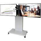 Unicol RH200 Rhobus Premium Dual Monitor/TV trolley finished in white product image