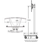 Unicol VS1000 Modular Monitor Trolley Kit with Scimitar base and 50×40cm shelf product image
