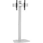 Vogels F1544S Monitor/TV Plinth Floor Stand with tilt- Silver (40–65″/ Max 80kg; VESA 100×100–400×400; 140cm to screen centre; Max Tilt 20deg.)