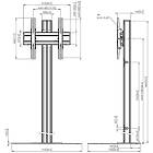 Vogels F1844B TV/Monitor Height Adjustable Plinth Floor Stand - Black product image