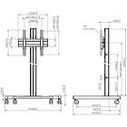 Vogels T1544B Connect-It Trolley Height Adjustable Monitor Trolley finished in Black product image