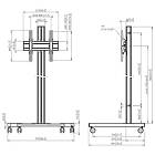 Vogels T1844B Connect-It Trolley Height Adjustable Monitor Trolley finished in Black product image