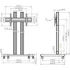 Vogels TD2084S Connect-It Trolley Height Adjustable Monitor Trolley finished in Black & Silver product image