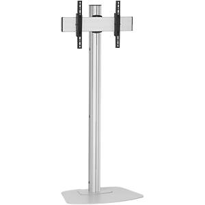 TV/Monitor Height Adjustable Plinth Floor Stand - Silver