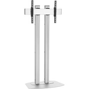 TV/Monitor Plinth Floor Stand with Tilt - Silver